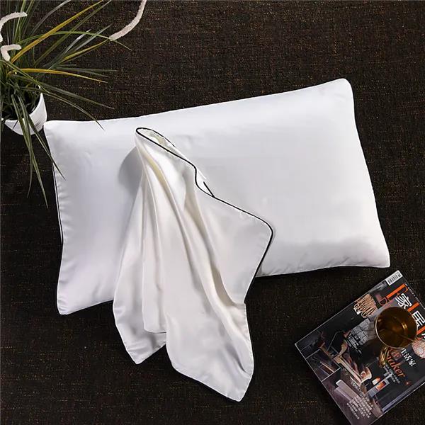 Funda de almohada de seda lavada fresca, funda de almohada suave y sedosa, funda de almohada desnuda para dormir, 48x74cm