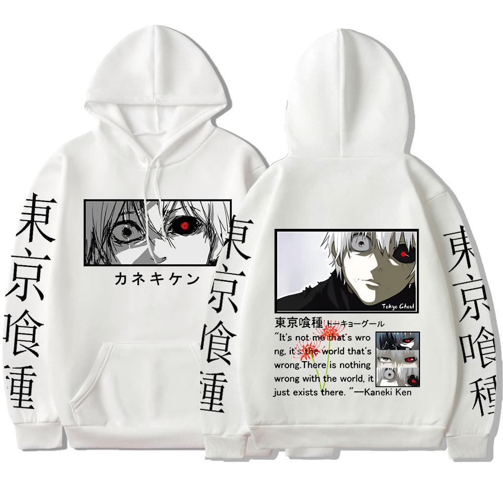 Anime Tokyo Ghoul Kaneki Ken Graphic Hooded Sweatshirt Casual Oversized Pullovers Men Women Hip Hop Gothic Hoodies Streetwear