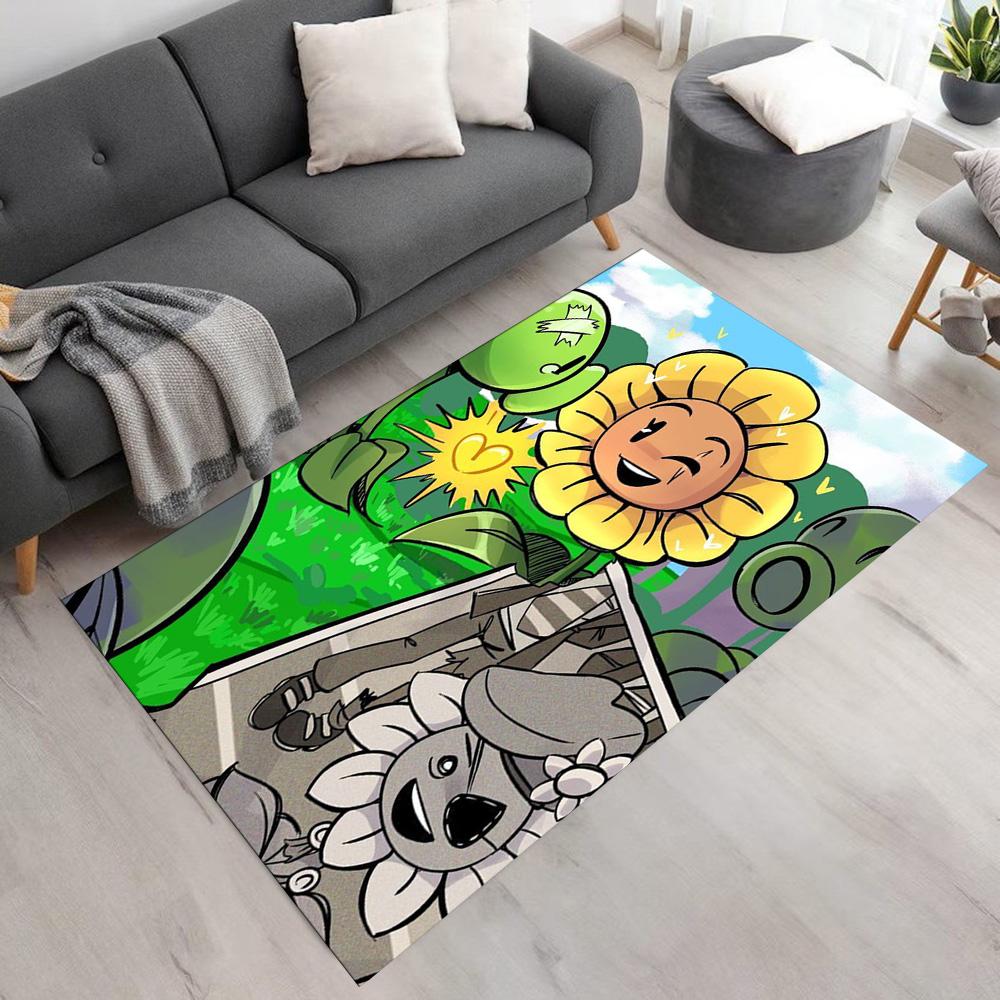 Plants Vs. Zombies Floor Mat Suitable for Decorate Room Study Room Balcony Bedrooms Anti-slip Rug Anime Office Decor