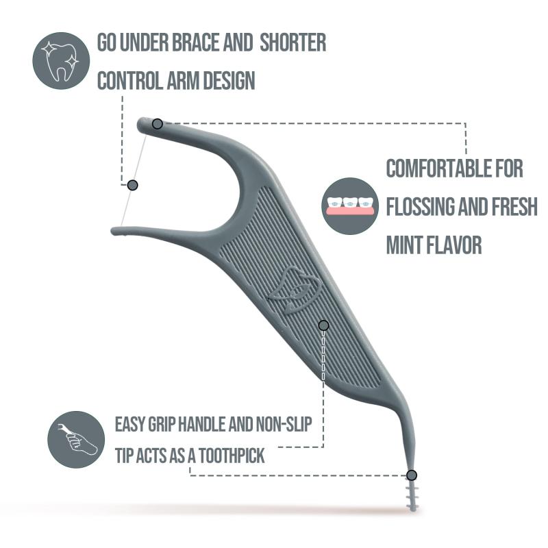 

60 шт. Ортодонтические флоссеры для брекетов Орто Зубная нить Зубочистки Межзубный очиститель зубов для взрослых и детей 60Pcs