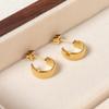 C-shaped Wide-plated Gold-plated Earrings Same Glossy Mini Earrings