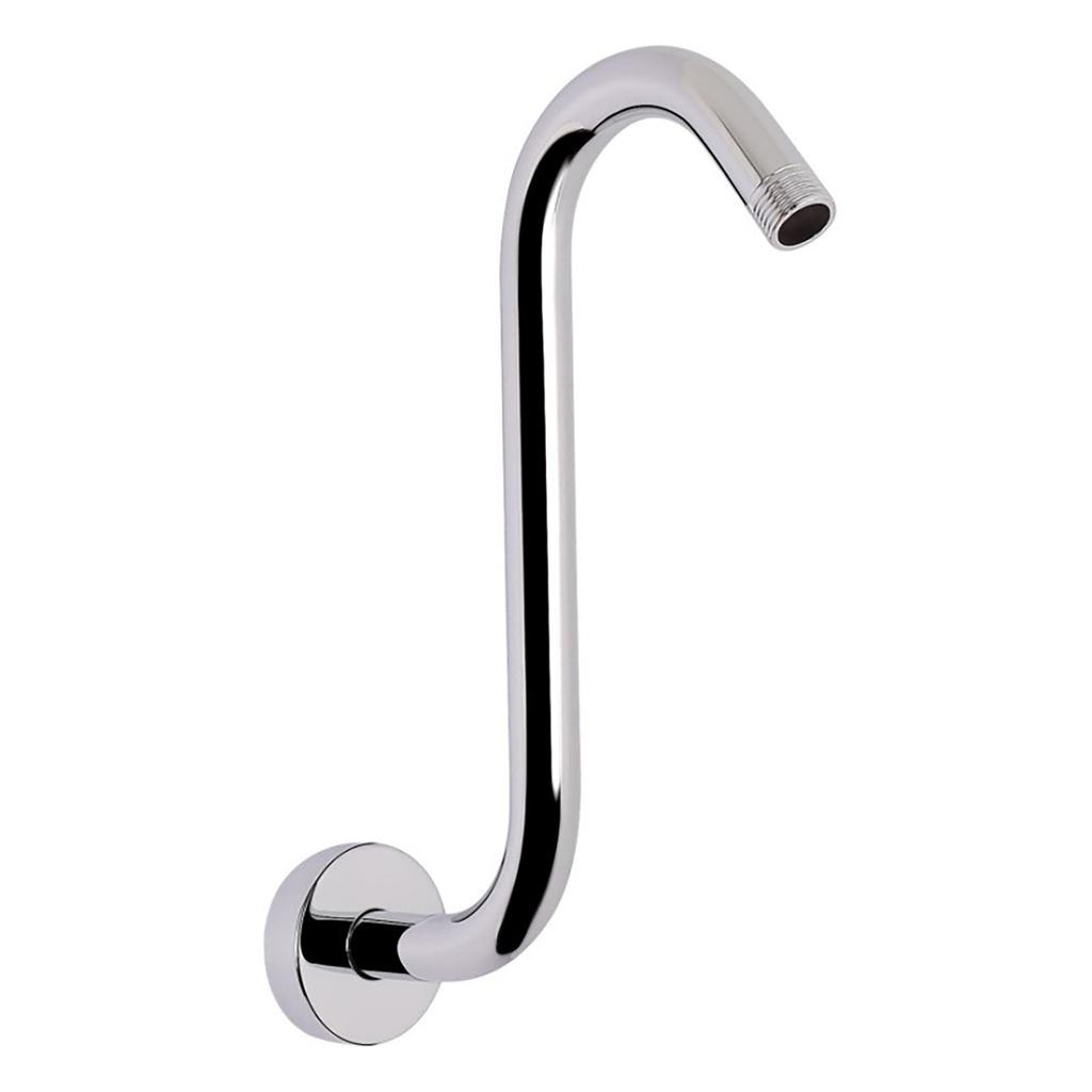 S Shaped High Rise Gooseneck Showerhead Extension Arm with Standard 1/2 Inch Connection Simple Installs for Bathroom
