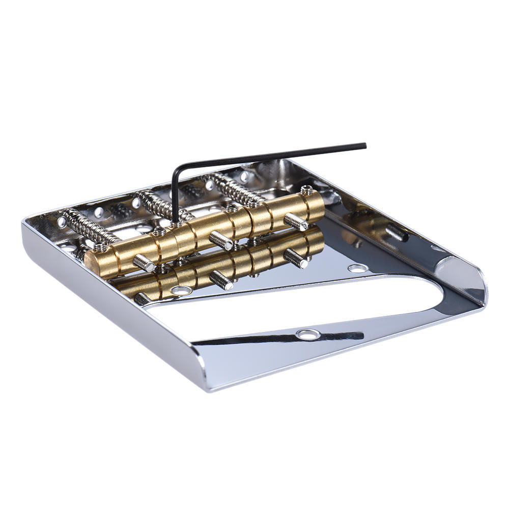 3 Messing Zadel Asbak Brug Staartstuk Verchroomd Vervanging voor F TL Elektrische Gitaar Vervangingsonderdeel met Schroeven