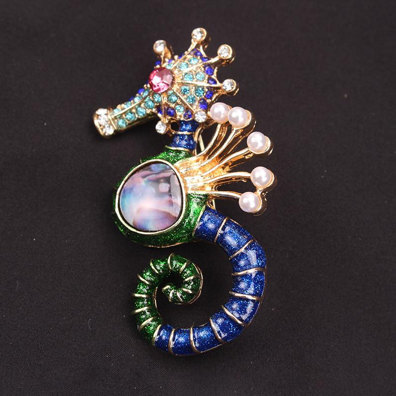 Spilla Animale Marino con Strass Gioiello in Lega per Moda Stile Casual