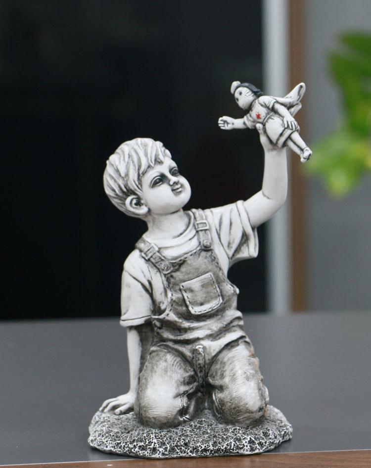 Banksy Nordic Creative Boy Resin Statue Ornaments Living Room Decoration Street Art Design Carving Sculpture Crafts Home Decor