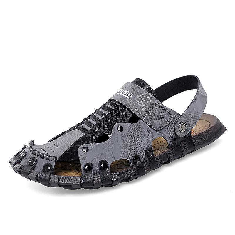 

Large size summer outdoor bag head sandals men s non-slip rubber sole casual beach shoes men s cool slippers 47