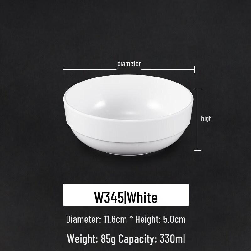 Elegant White Commercial Melamine Noodle Bowl