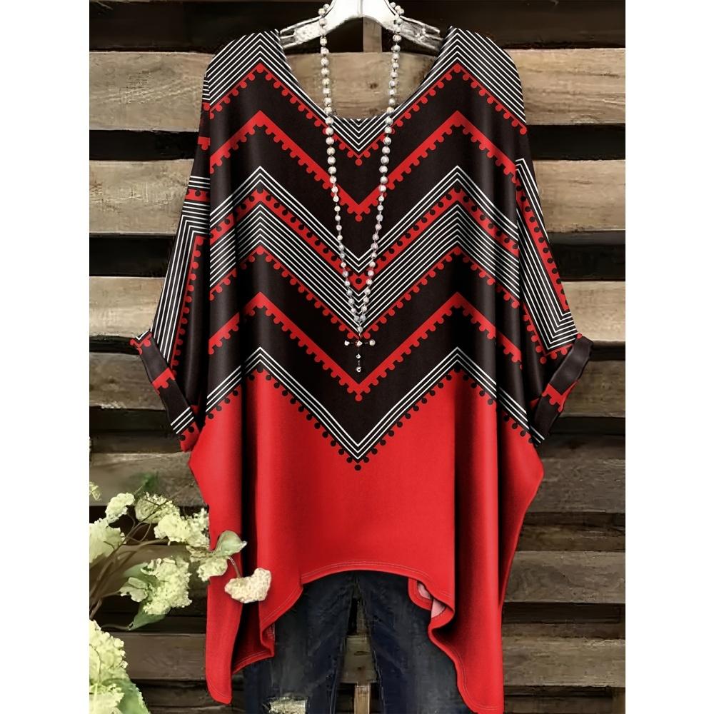 Camiseta Nueva de Verano Llimit para Mujer Elegante Vacaciones Gráfico Geométrico Simple Manga Corta Camiseta Moda Callejera Cuello Redondo Ropa de Mujer