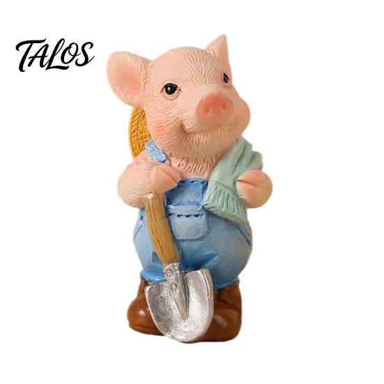 2PCS Micro Landscape Ornaments, Mini Pig Figurines, Durable Resin Waterproof Ornaments, for Potted Plant Landscaping