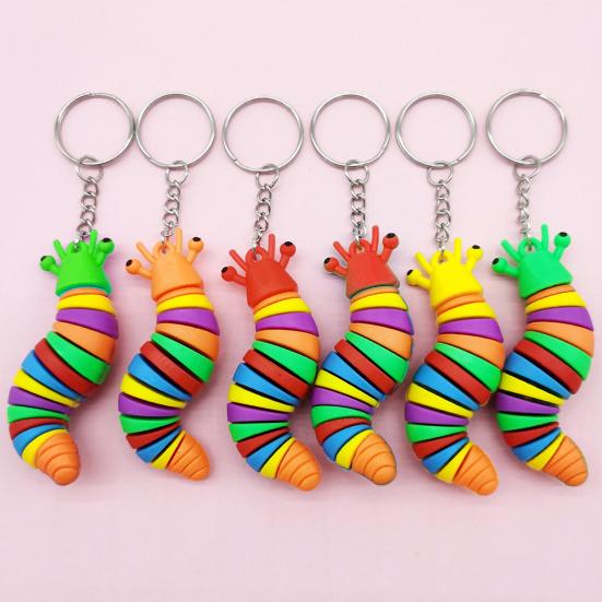 

Мультяшный Реалистичный Многоразовый Многоразовый Украшение Силиконовый Симпатичный Гусеница Брелок Автомобильная сумка Подвесной Кошелек