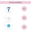 200PCS Number 7 Confetti, Blue Glitter 7th Birthday Paper Confetti, Silver Circle Cut Out for Birthday, 7th Anniversary Party Decoration