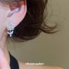 True love comes~ Super flash zircon flower stud earrings sweet design earrings light luxury high-end exquisite earrings women