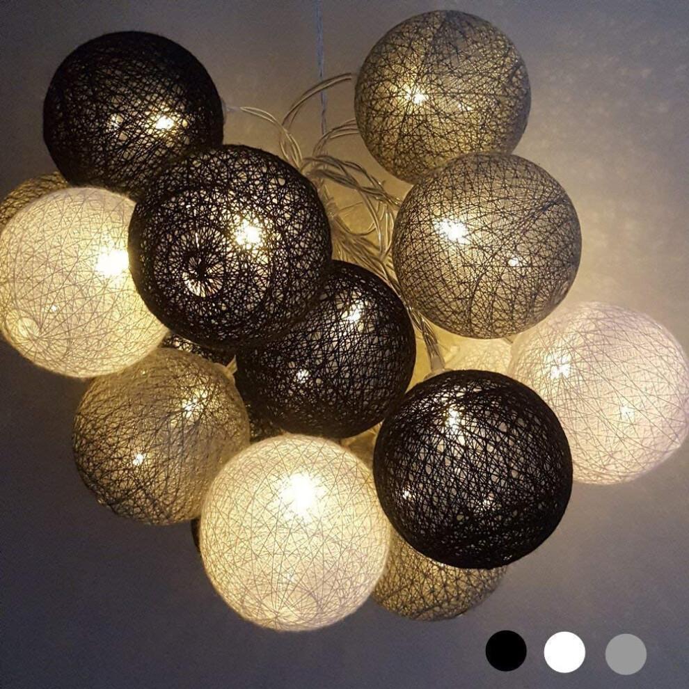Stimmungsbeleuchtung mit langlebigen LED-Baumwollkugel-Lichtern, Batteriebetriebene Lichterkette für vielseitige Party- und Hochzeitsdekoration, Warmweißes Licht für den Innenbereich