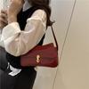 French Niche Textured Bag Women's Bag 2025 Summer New Fashionable Versatile Retro Underarm Bag Glossy Shoulder Bag