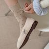 Gebrochene Blume Socken Neue Mittelhohe Socken Gekämmte Baumwolle Nahtlose Socken Retro Wellenpunkt Frottee Socken Neue Damen Socken Herbstmode