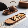 HeMu Solid Wood Three-grid Side Dish Sauce Dish Japanese Pickles Seasoning Dipping Sauce Dish Acacia Wood Partition Plate Dish