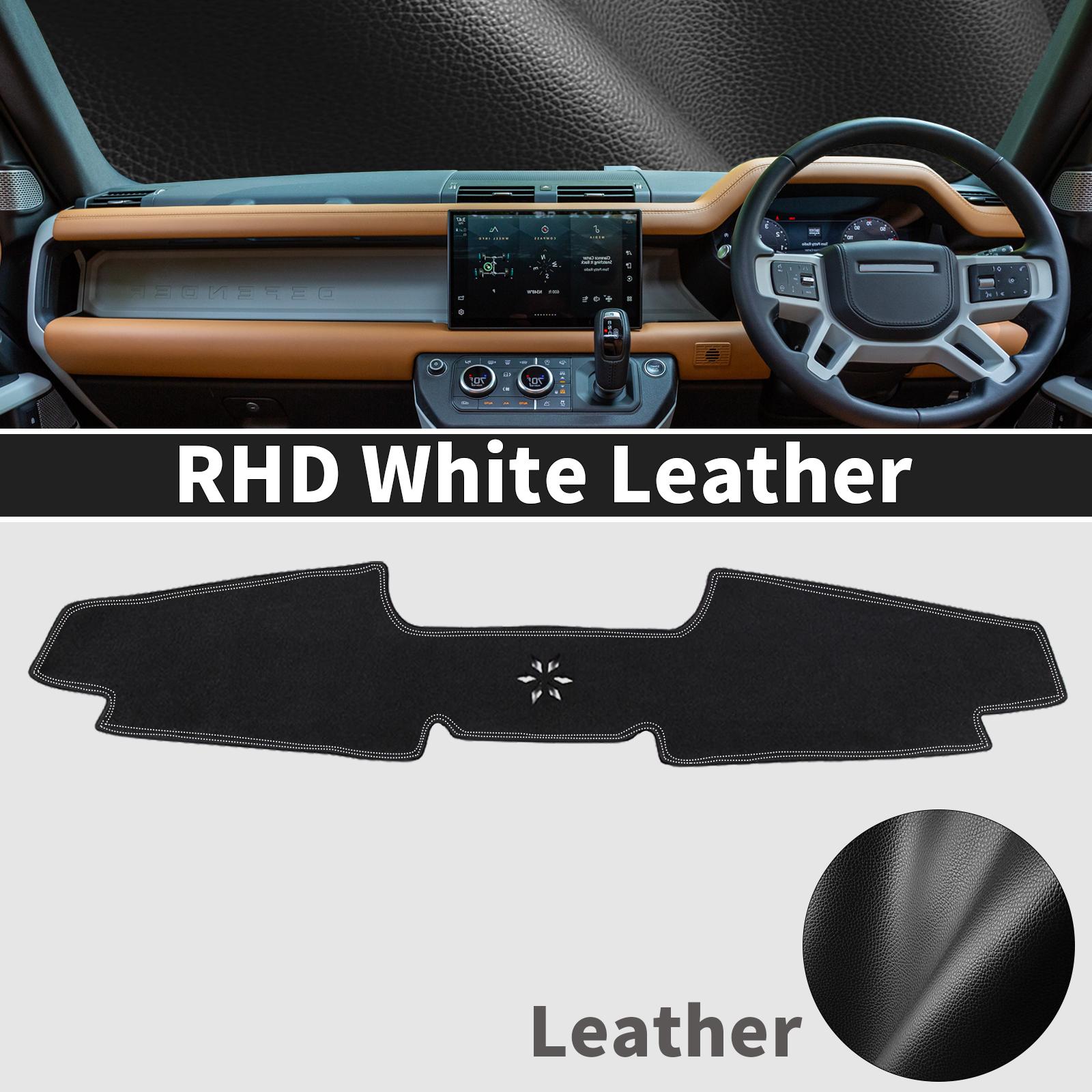 

для Land Rover Defender 2024 2025 Без HUD Килимок на панель приладів Килимок на панель Прикриття панелі приладів Захисний килимок від сонця RHD White Leather
