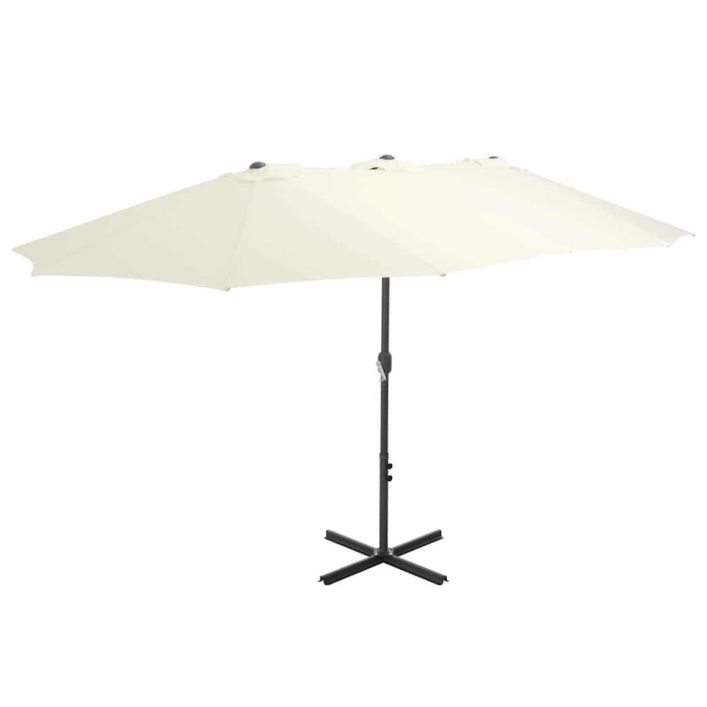 vidaXL Sonnenschirm mit Aluminium-Mast 460x270 cm Sandweiß beige