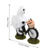 Cartoon Ghost Figurines Ornament Funny Ghost Statue Unique Ghost Bike Rider  Halloween