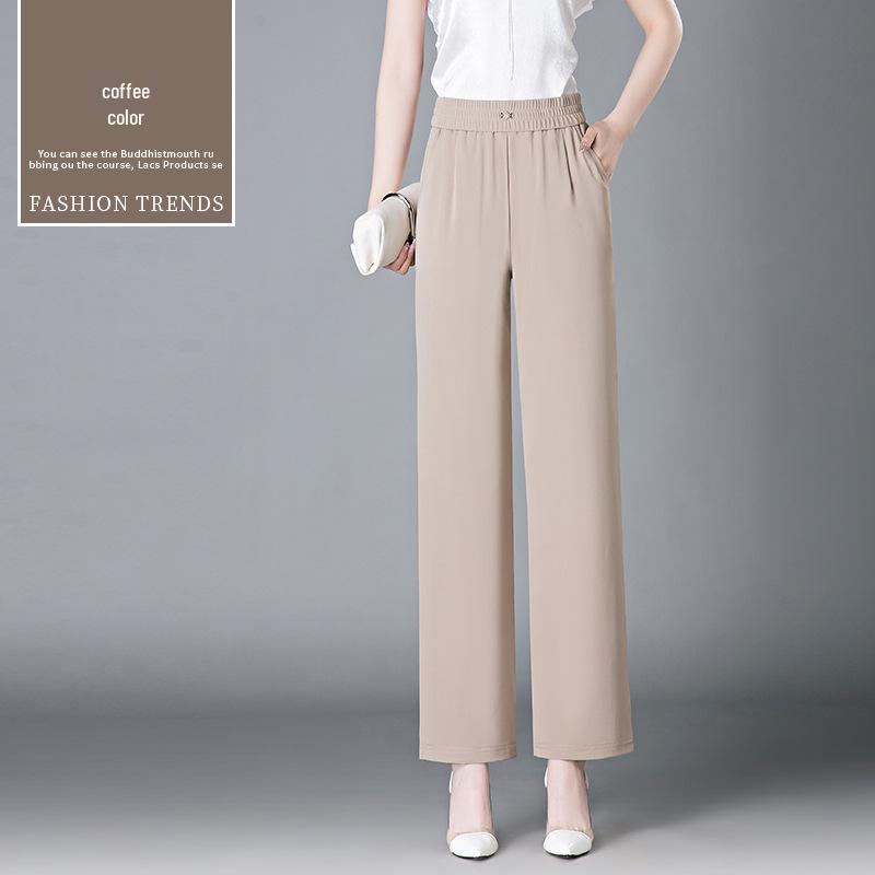 Plus Size Elastic Waist Casual Pants for Middle-aged and Elderly Women