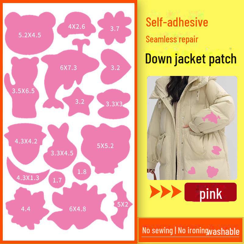 Cartoon Self-Adhesive Down Jacket Repair Patches - Stylish, Durable & Cost-Effective