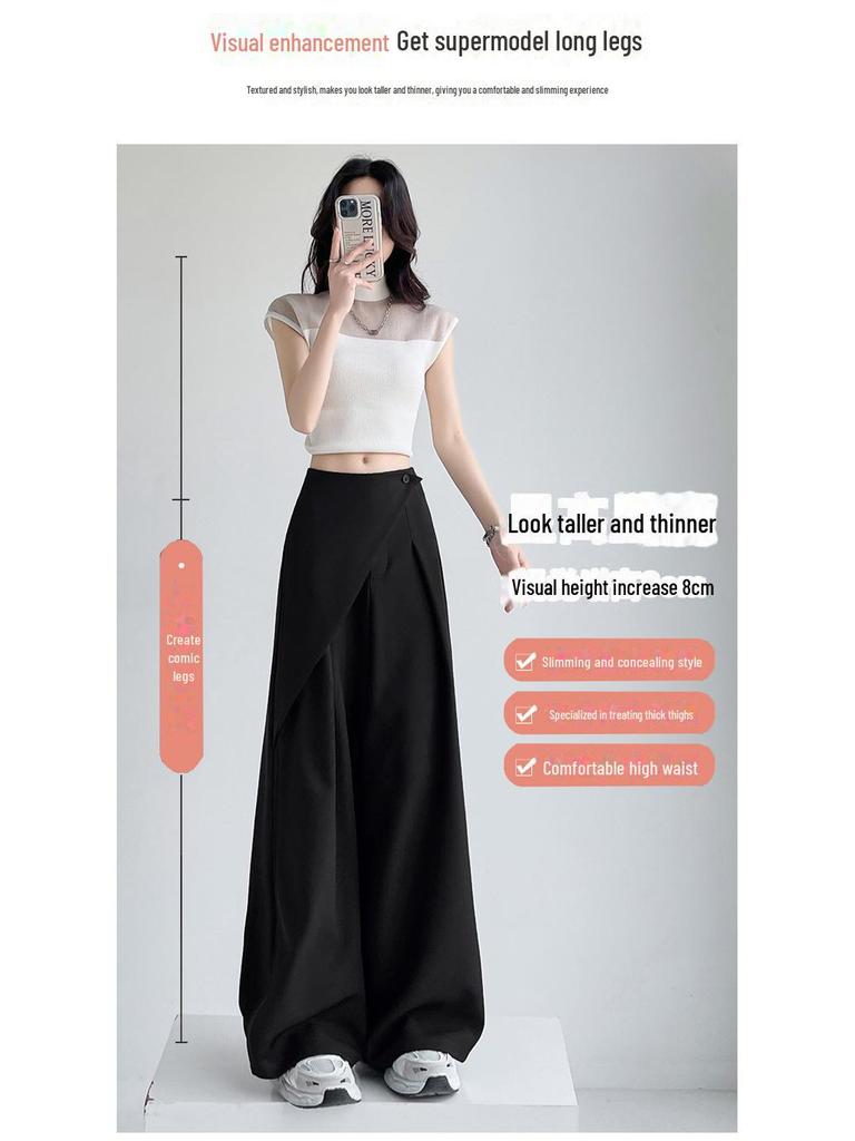 Ensemble deux pièces taille haute à jambes larges pour femmes