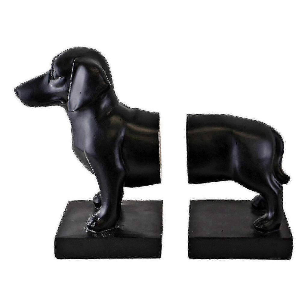 Sausage dog bookends, black finish