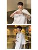 Men's 2023 Summer Seven-Sleeve Pure Cotton T-Shirt - White Trendy American Heavyweight Design