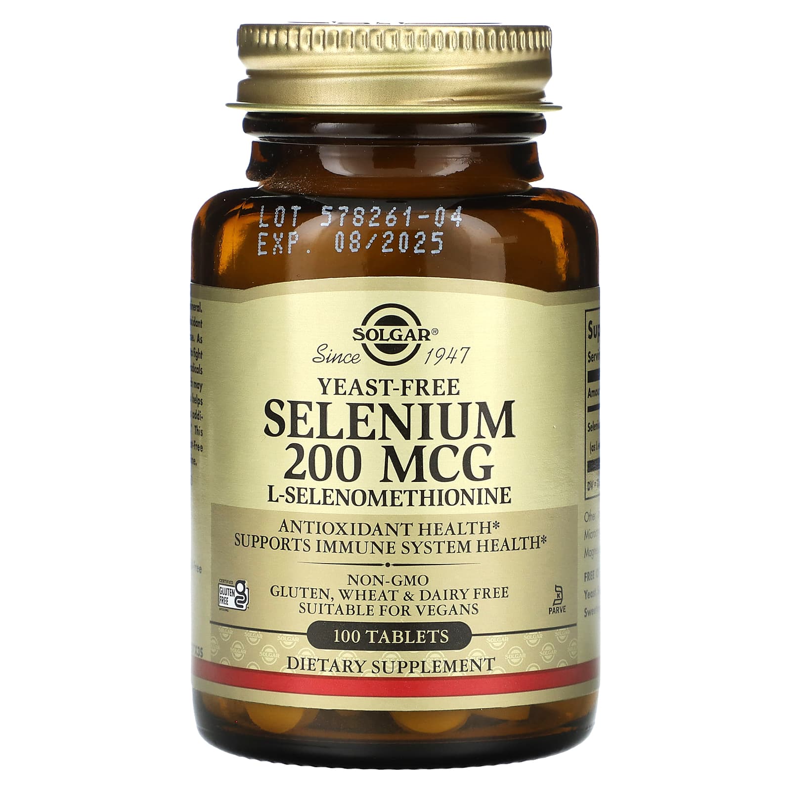 

Selenium, Yeast Free, 200Mcg, 100 Tablets