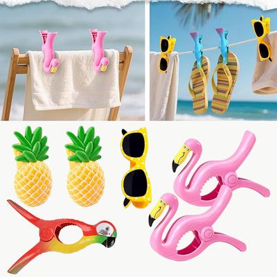 Sommerparty Cartoon Handtuchklammer Sonnenliege Strandtuchklammer Trocknungs- und Befestigungsbedarf für Strände, Schwimmbäder und Innenhöfe