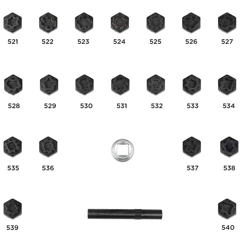 New 22pcs Wheel Lock Lug Nut Removal Key Socket Set Anti-Theft Screw Kit for VW 521-540 Anti-Theft Screw Sleeve