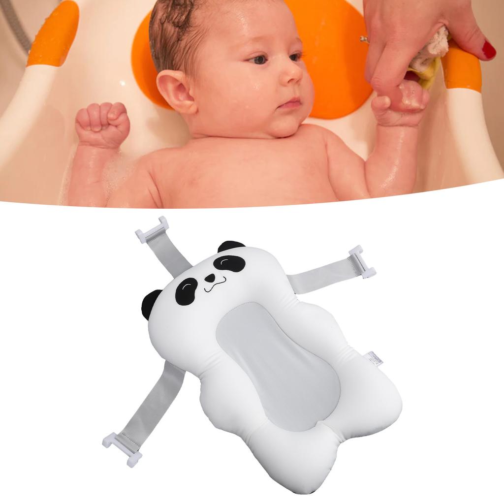 Perna Universală de Baie pentru Bebeluși cu Suport în 3 Puncte, Perna de Baie Plină cu Aer pentru Nou-născuți, Covoraș Suport