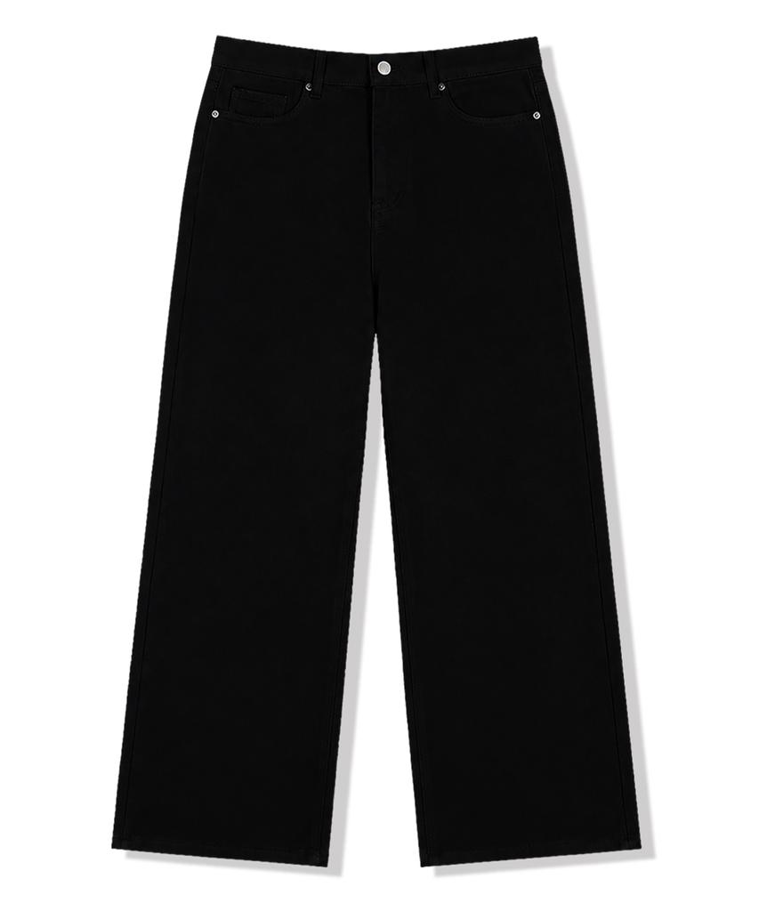 NTET Normal Washed Wide Cotton Pants (Black)