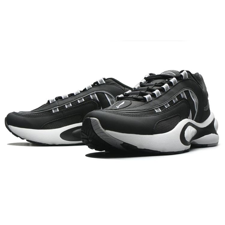 New LiNing Running Shoes Unisex Low Top Black/White ARHN275-1