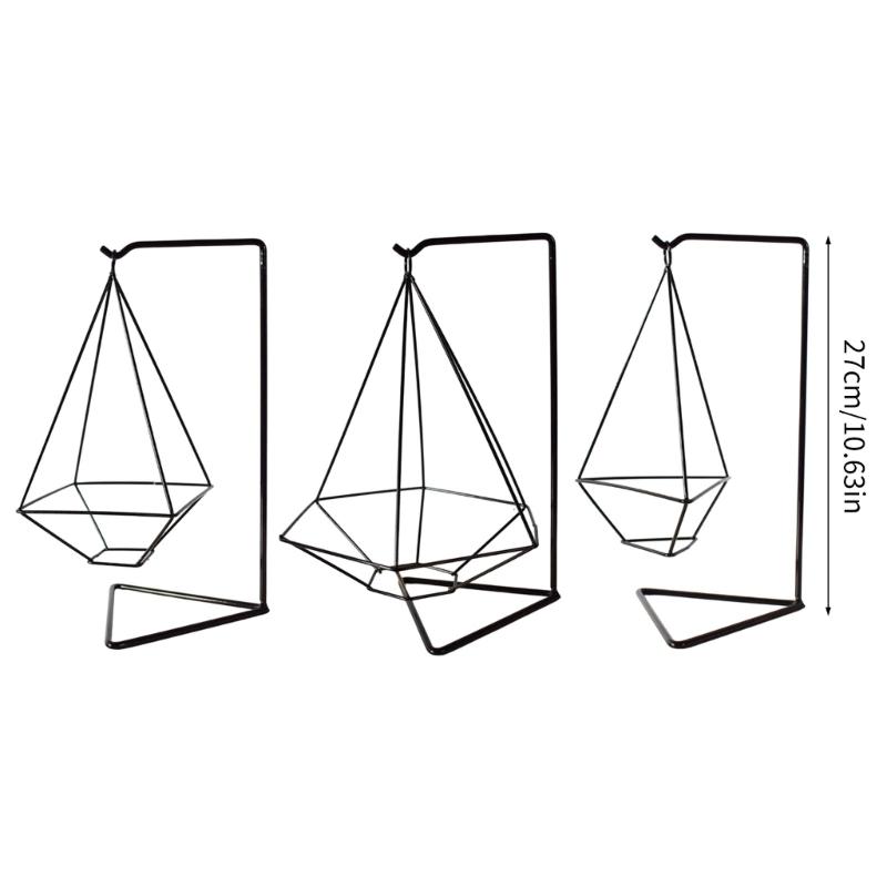Artistic Metal Plant Holder Geometric Durability Iron Garden Shelf For Living Room Balcony Decoration