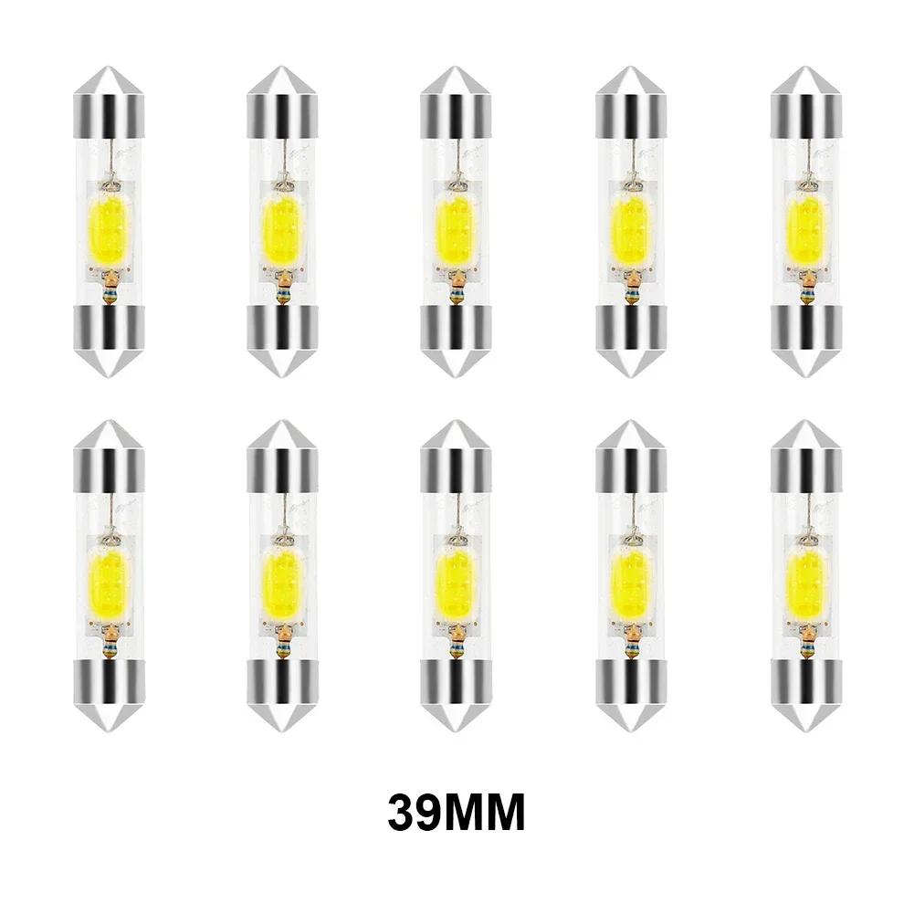 10Pcs31mm 36mm 39mm 41mm C5W C10W LED Bulb Canbus Festoon Auto White Led Car Interior Light Dome Reading License Plate Lamp 12V