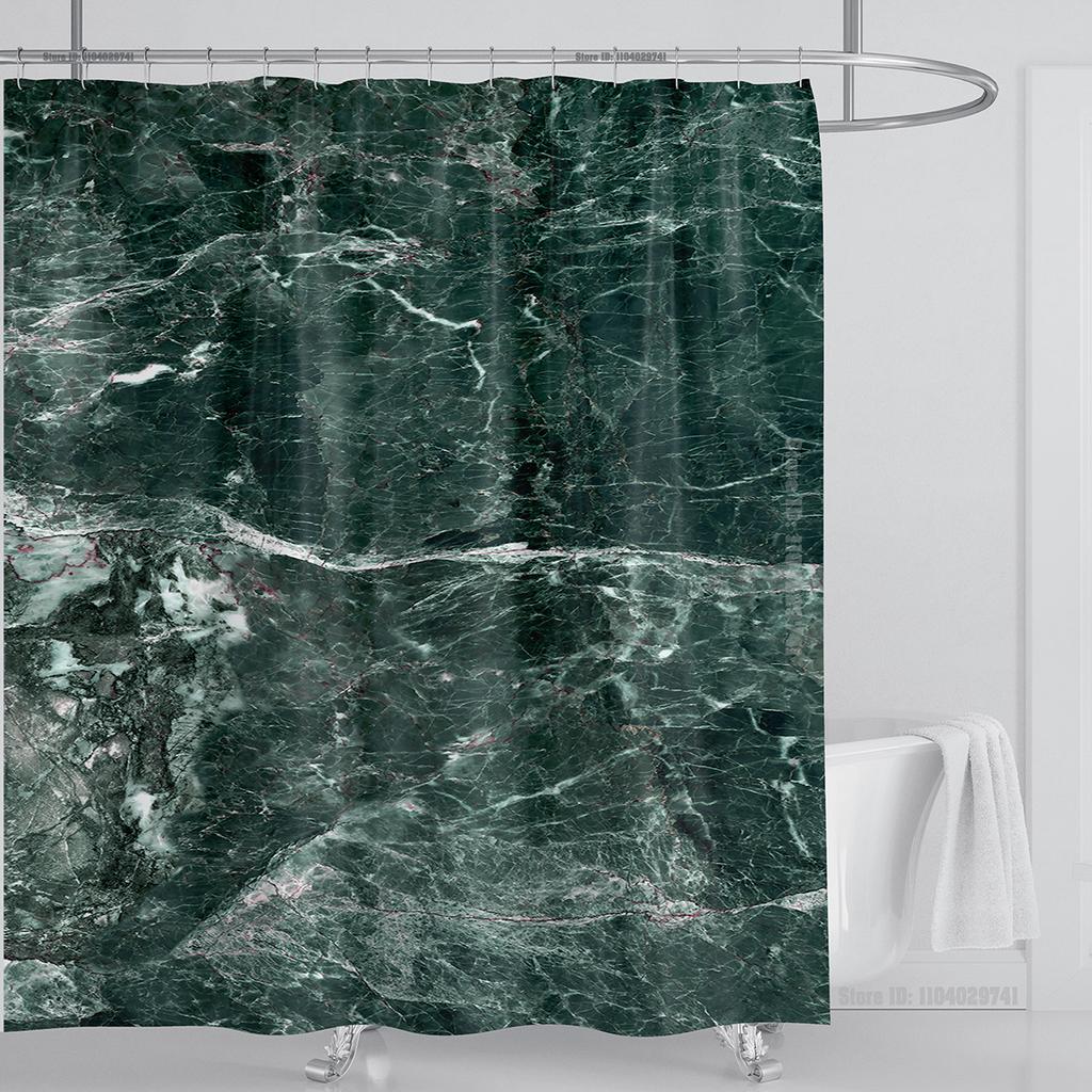 Marble Waterproof Shower Curtain Waterproof Shower Curtain for Bathroom Decor Printed Washable Shower Curtain with Hooks
