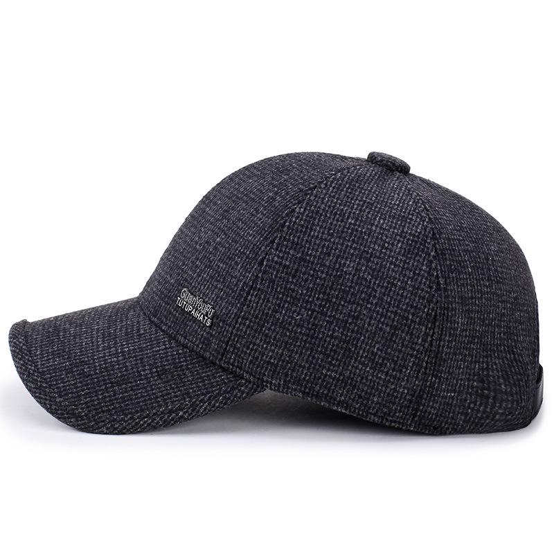 Gorra de Béisbol de Lana Cálida para Hombre Otoño/Invierno con Protección para las Orejas