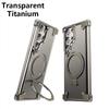 Luxury 120 Degree Rotating Stand PU Leather Phone Case for Samsung S24 S23 Ultra Wireless Magnetic Charging Shockproof Cover