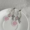 Pink Color Punk Keychain Lanyard Kawaii Style Fish Cake Keyring Harajuku Bag Pendant  Daily Use