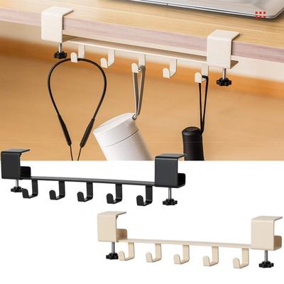 Carbon Steel Desk Side Mount Hook Adjustable 1 Hooks Mobile Storage Rack Strong Load-bearing Easy Install