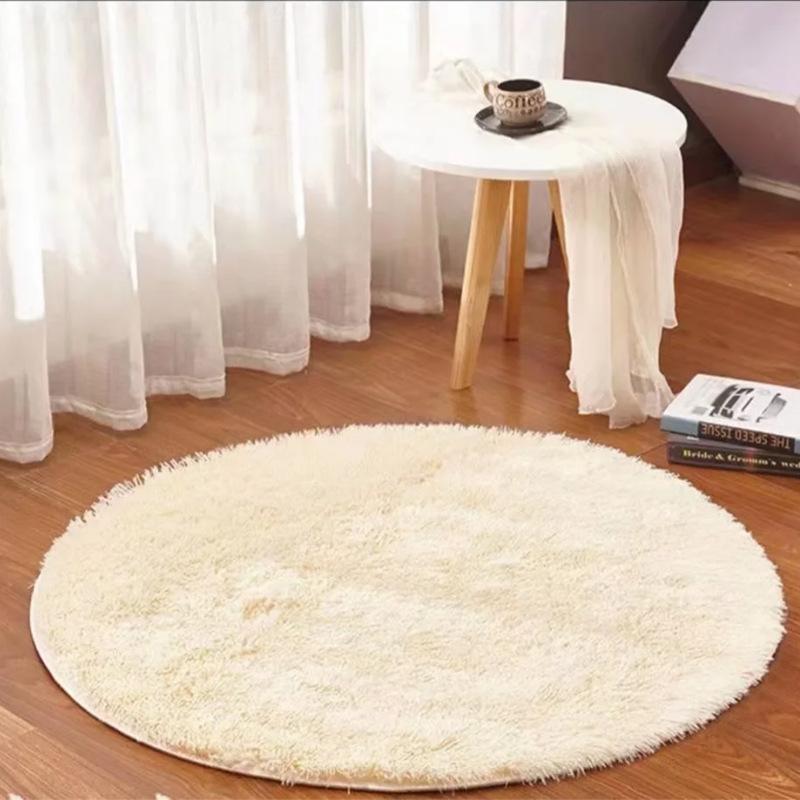Einfache kreisförmige Matte Wohnzimmer Schlafzimmer Badezimmertür Rutschfeste dicke Kaschmirimitat Teppich Fußmatte