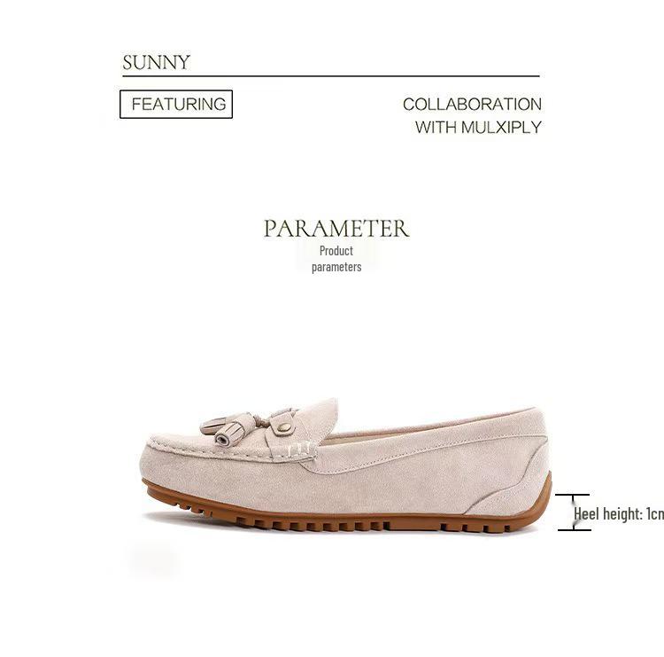 2025 Damen Echtleder Quasten Rutschfeste Slipper – Lässige Slip-on Umstandsschuhe