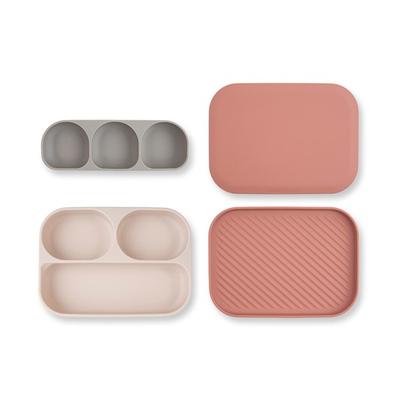 Zestaw przyssawek All-in-One Babys Mamma Zone, różowy, szary, płyta ssąca + płyta grillowa/pokrywka + 3-otworowy rozdzielacz, 1 zestaw, popularne koreańskie artykuły dla rodziców