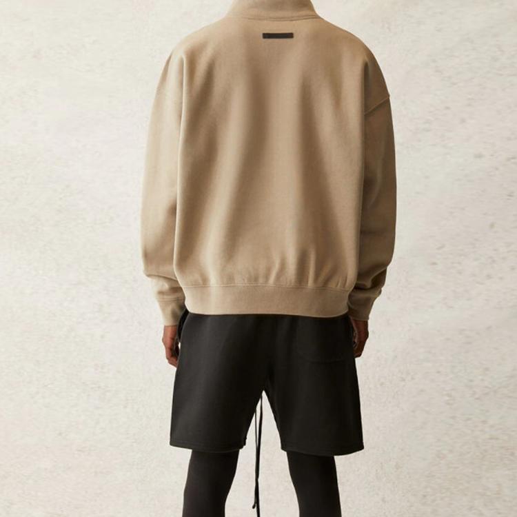 Fear of God Essentials SS21 Fleece-Lined Mockneck Sweatshirt Unisex Tops Moss FOG-SS21-582