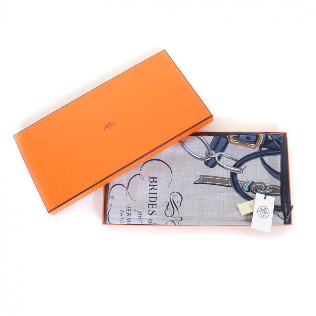 Makelloser HERMES Schal Bride de Gala Appliqué Piqué Kaschmir Damen Gebraucht