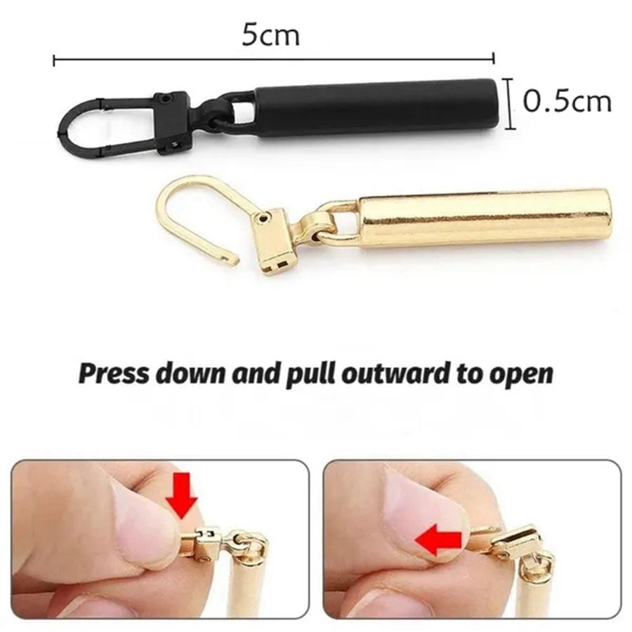 5 Stück abnehmbare Metall-Reißverschluss-Abzieher Reißverschluss-Schieber Kopf Reißverschluss-Zuglasche DIY Nähen Taschen Daunenjacke Reißverschlüsse Schieber-Reparatur-Sets