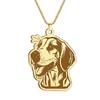 Kinitial Cute Dog Puppy Pendant Necklace For Women Men Stainless Steel Charm Necklace Wholesale Christmas Gift Jewelry
