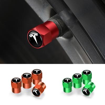 4Pcs Car Wheel Tire Valve Caps Dust Covers Accessories For Model 3 Model S Model X Model Y Roadster