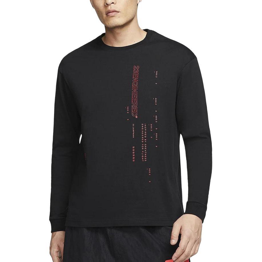 Jordan Engineered Long-Sleeve Crew-Neck T-Shirt Men Tops Black CD5506-010
